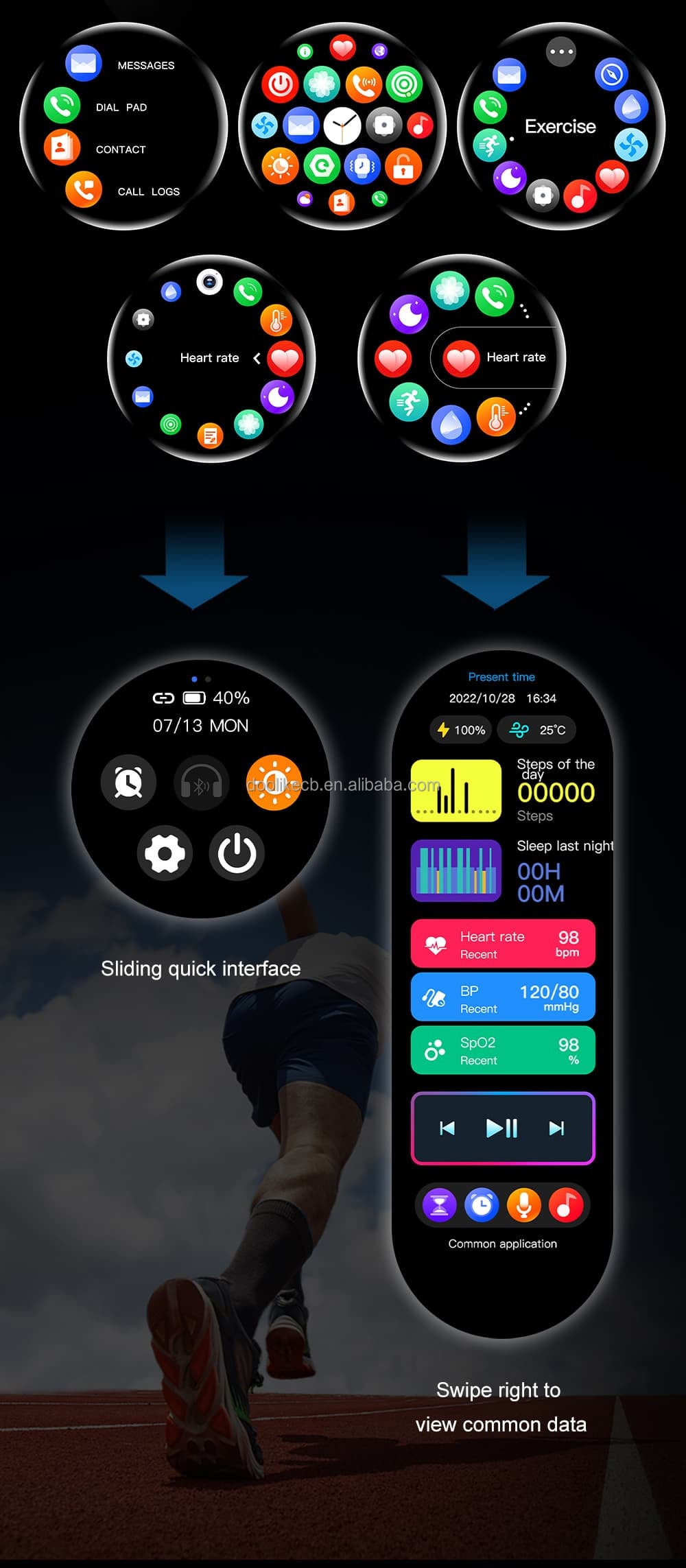 Headphones smart watch 2-in-1